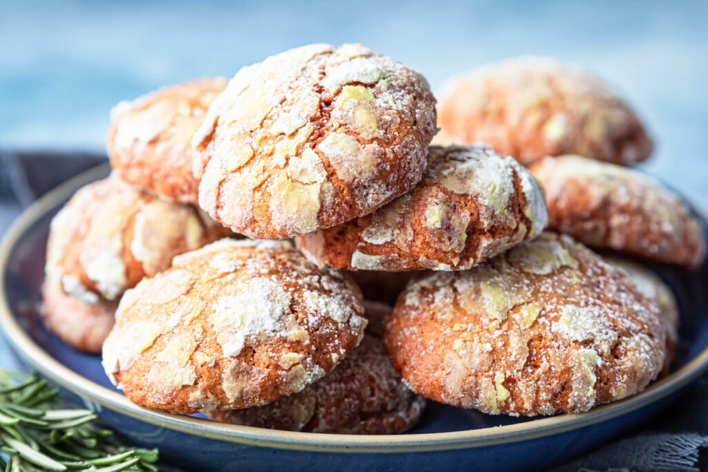 Blutorangen-Crinkle-Cookies – Zitrus-Kekse mit Marmor-Effekt