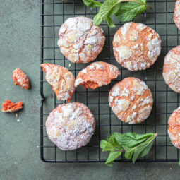 Blutorangen-Crinkle-Cookies – Zitrus-Kekse mit Marmor-Effekt