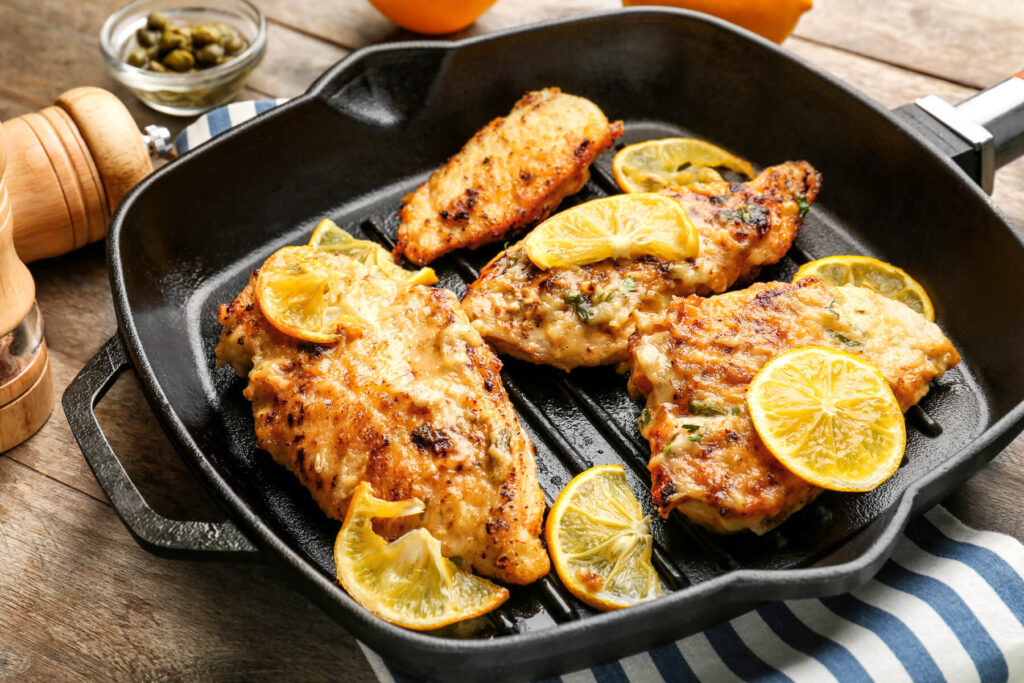 Chicken Piccata – Hähnchenbrustfilet in Zitronen-Kapern-Butter-Sauce