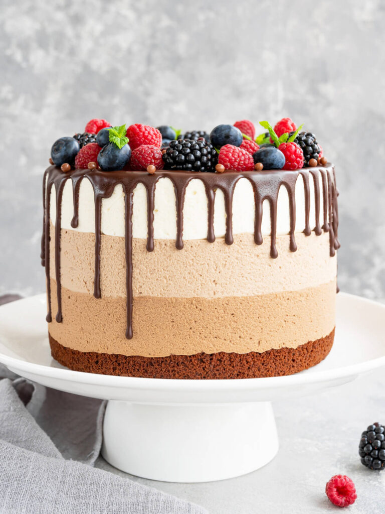 Drei-Schokoladen-Mousse-Torte