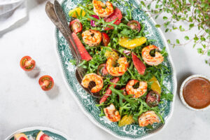 Garnelensalat mit Grapefruit und Rucola