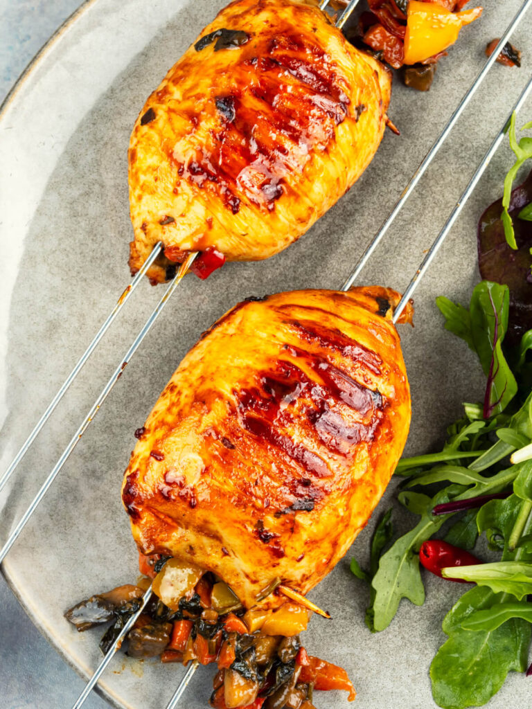 Gefüllte Tintenfisch-Spieße vom Grill