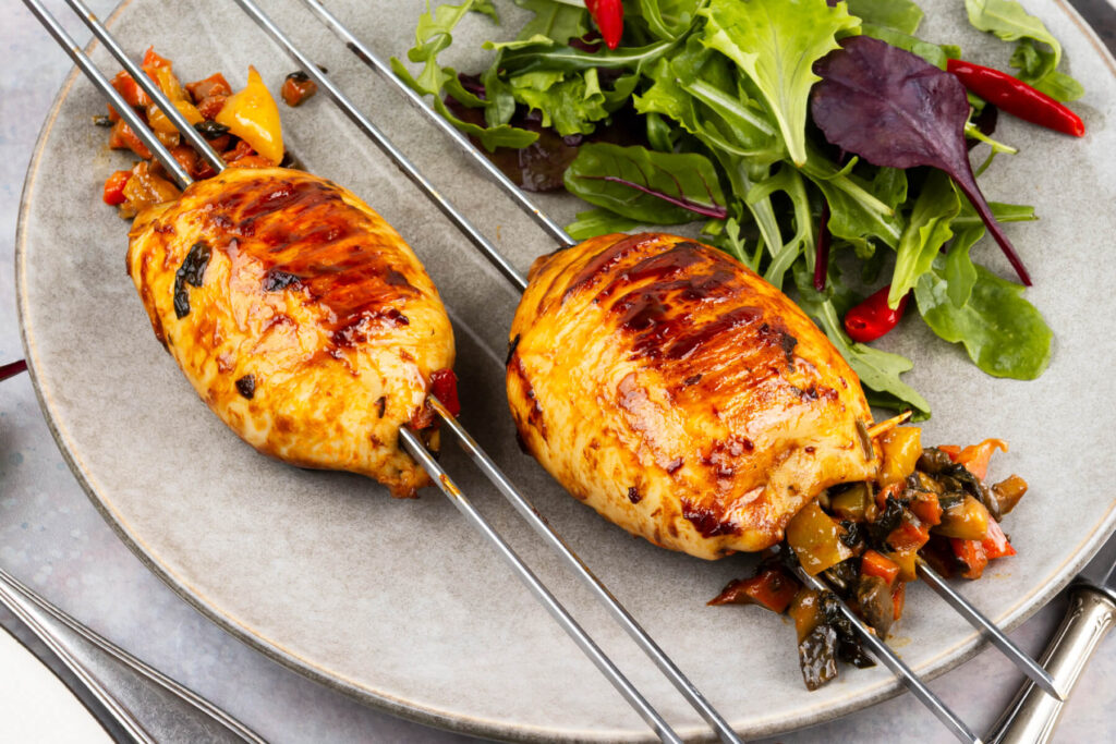 Gefüllte Tintenfisch-Spieße vom Grill