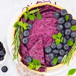 Heidelbeer-Quark-Soufflé-Kuchen