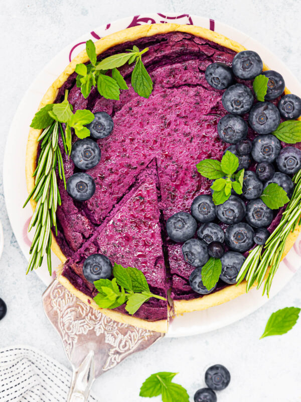 Heidelbeer-Quark-Soufflé-Kuchen