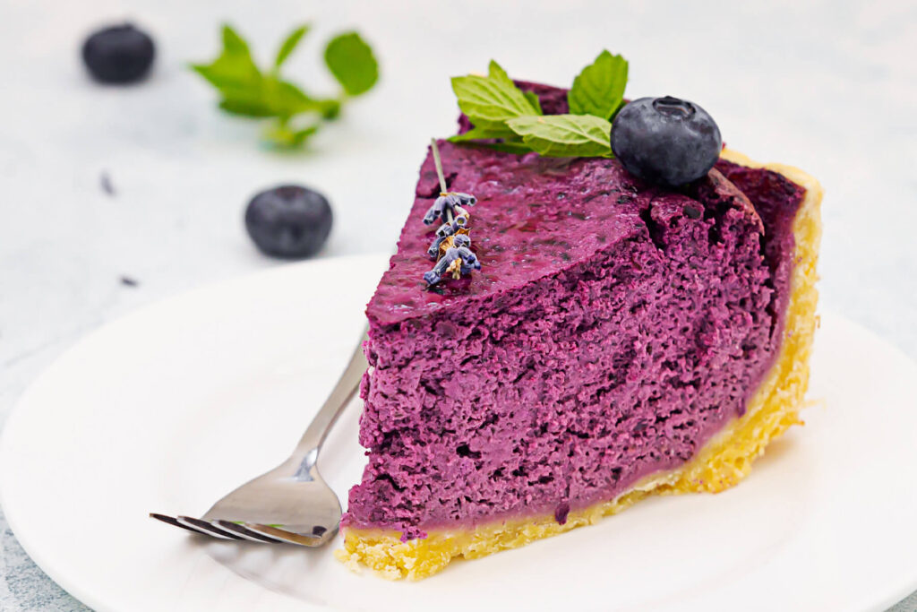 Heidelbeer-Quark-Soufflé-Kuchen