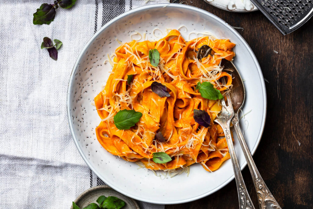 Kürbis-Tagliatelle alla Vodka