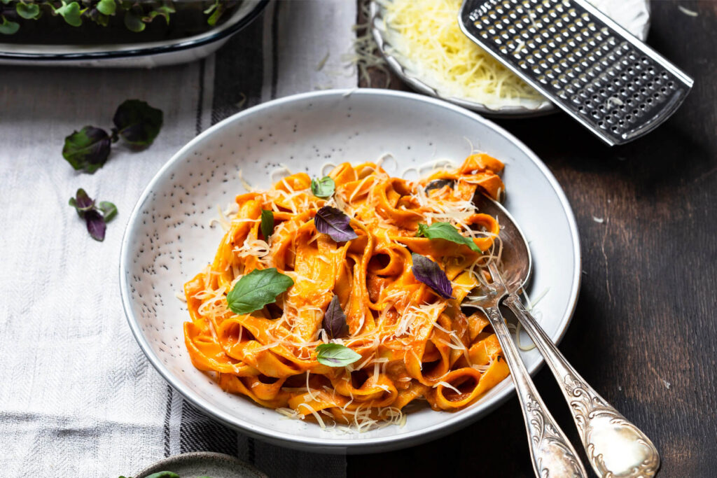 Kürbis-Tagliatelle alla Vodka