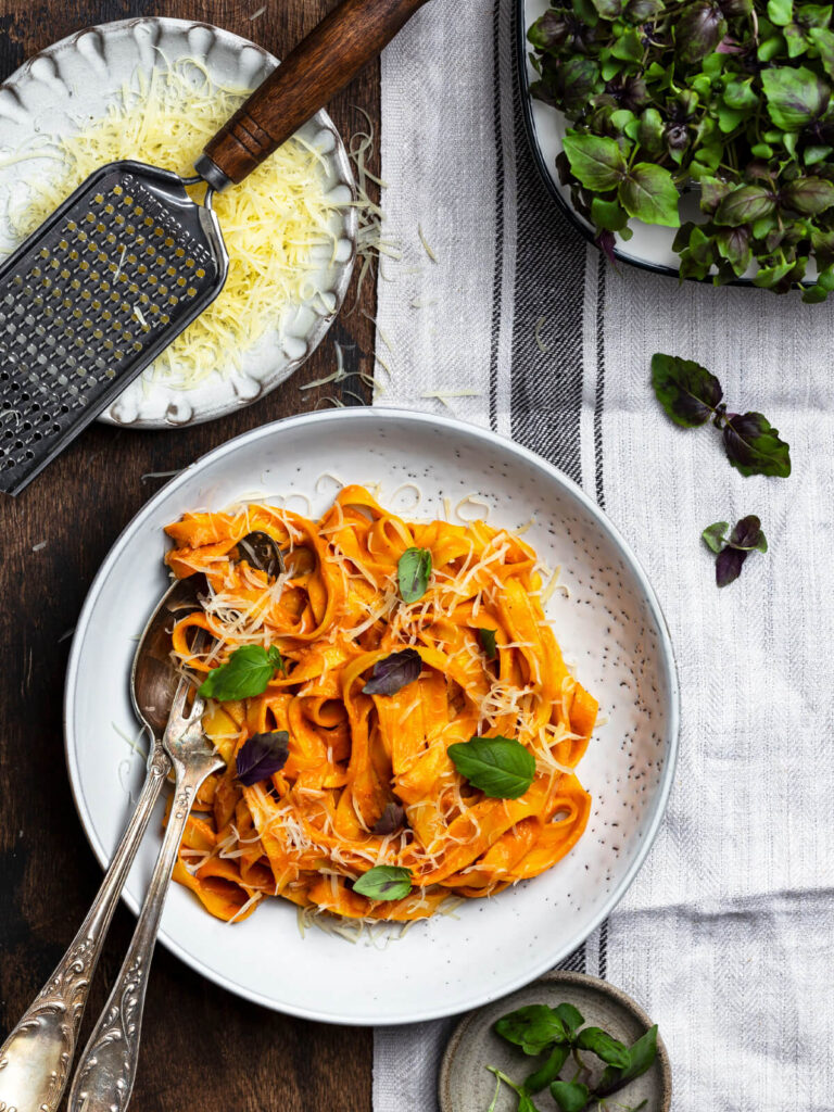 Kürbis-Tagliatelle alla Vodka