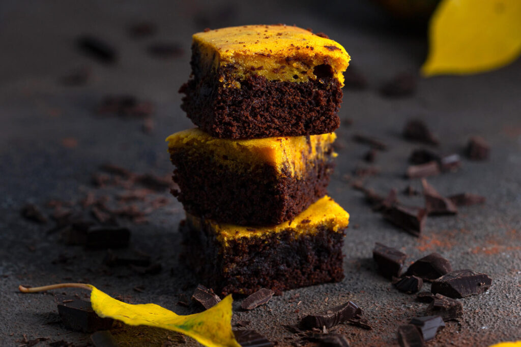 Fudgy Schokoladen-Kürbis-Brownies