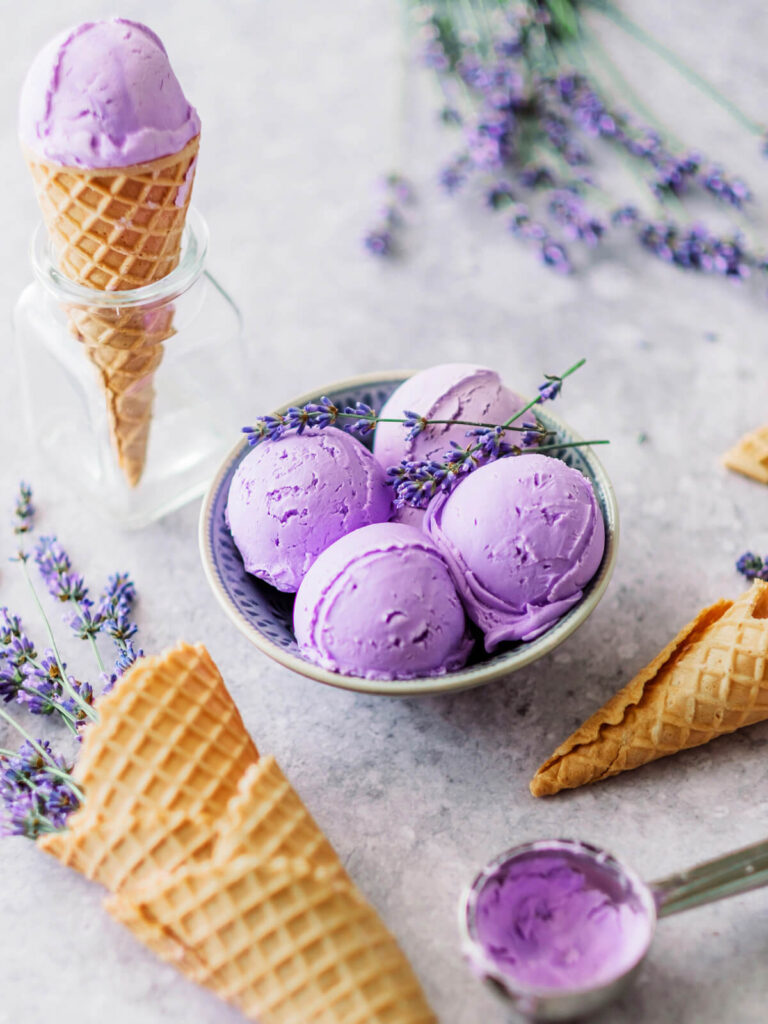 Veganes Lavendeleis – Cremiges pflanzliches Eis