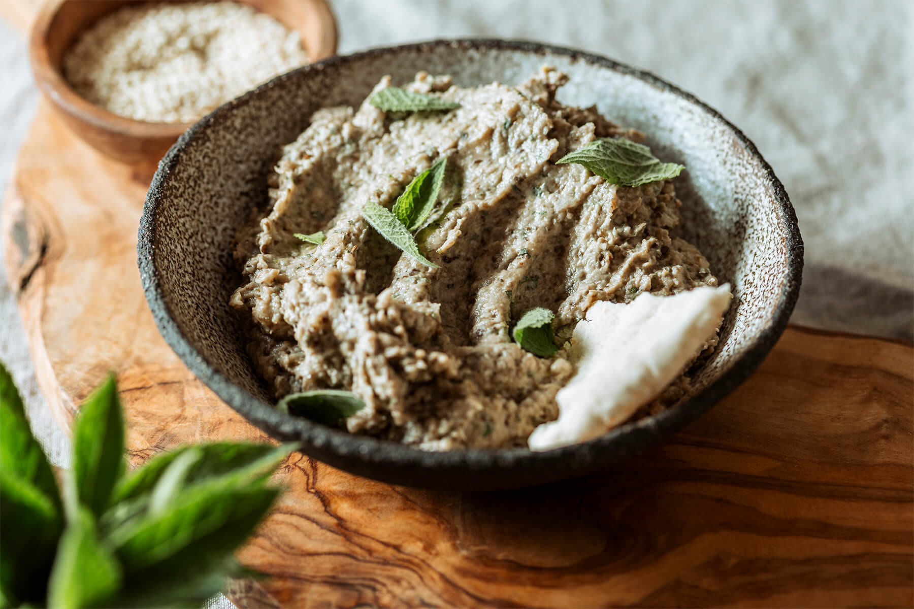 Baba Ganoush mit Olivenöl