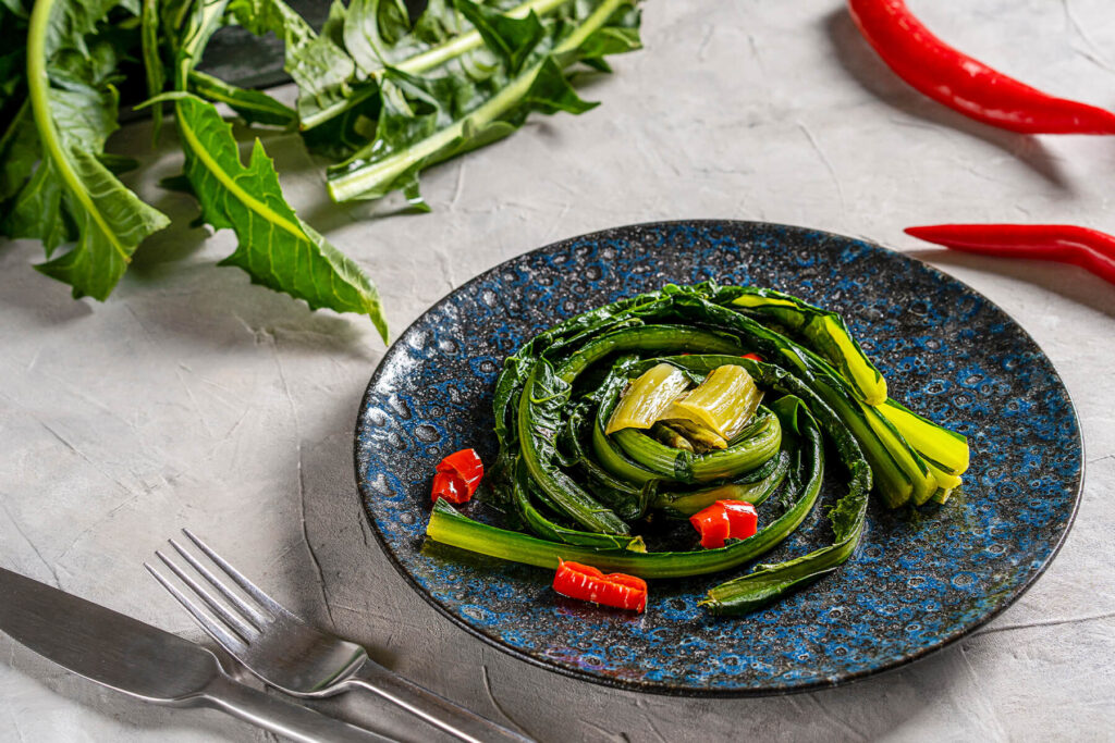 Cicoria Ripassata alla Romana - Zikorie mit Knoblauch