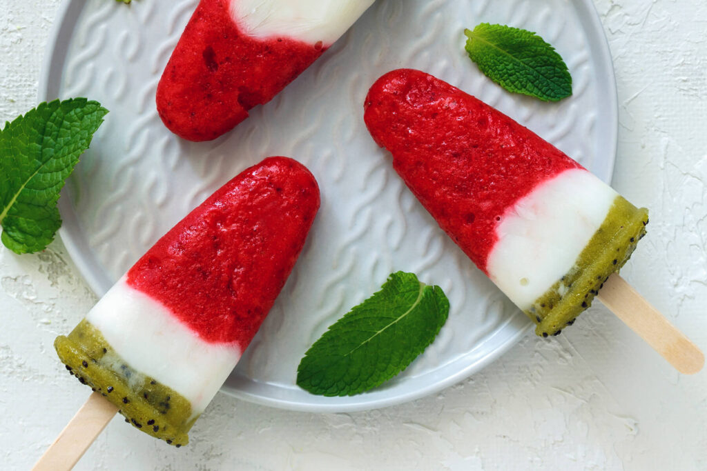 Dreischicht-Stieleis Rezept – Wassermelonen-Look
