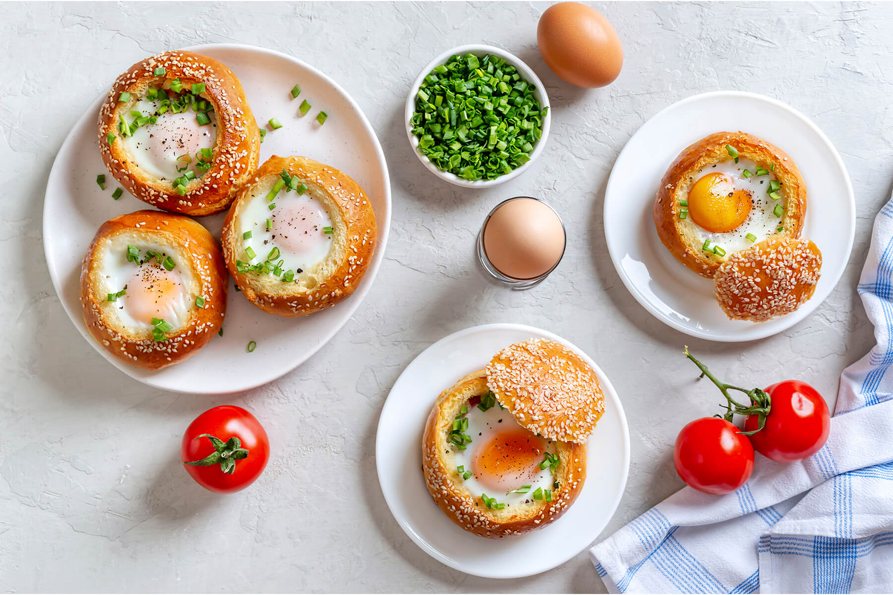 Eier-Brötchen im Ofen