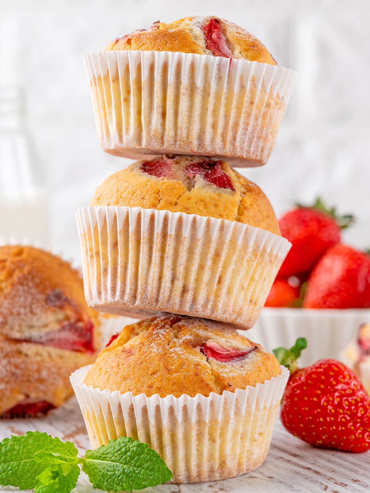 Erdbeer-Muffins gebacken