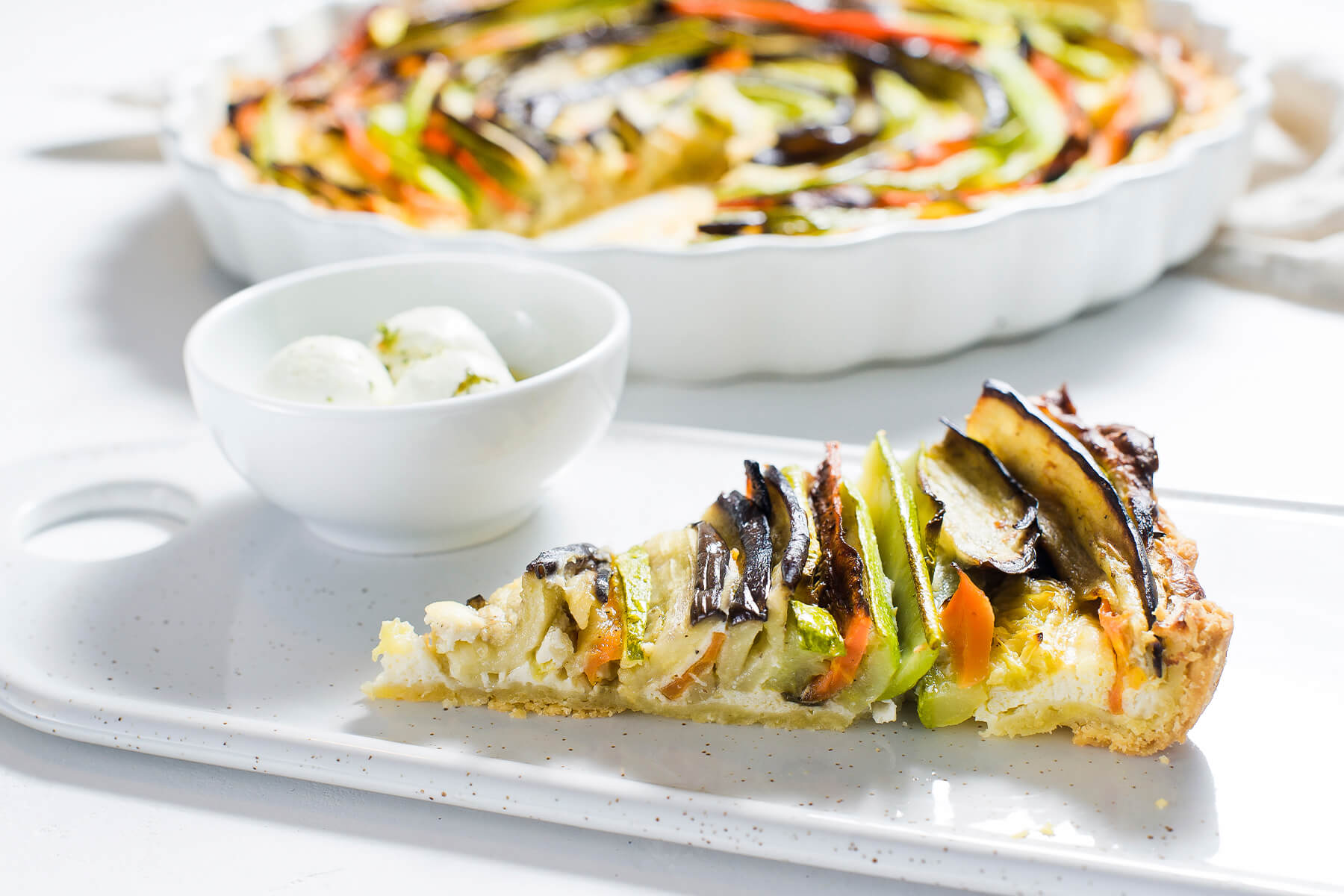 Gemüse-Spiraltarte mit Ricotta-Creme