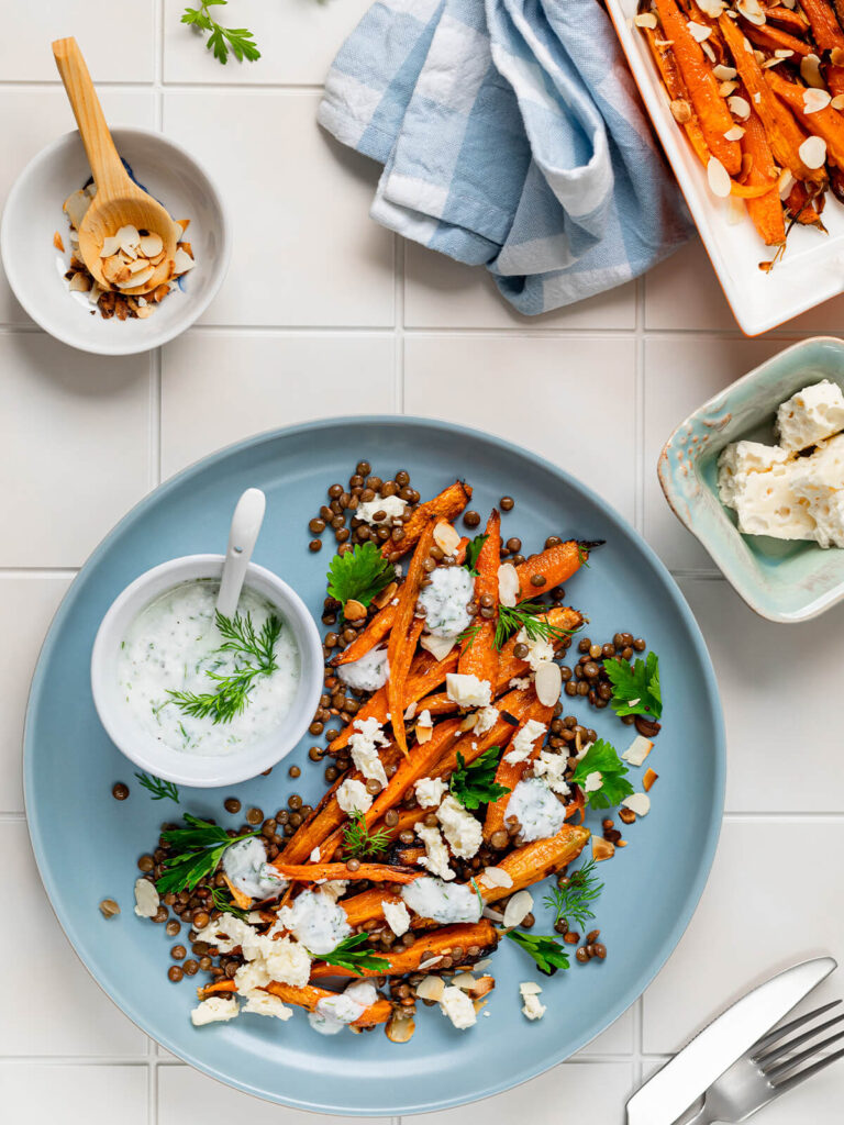 Gerösteter Karotten-Linsen-Salat