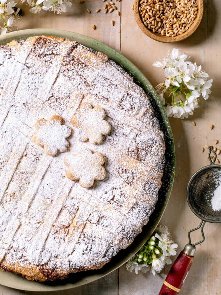 Pastiera Napoletana mit Orangenblüten