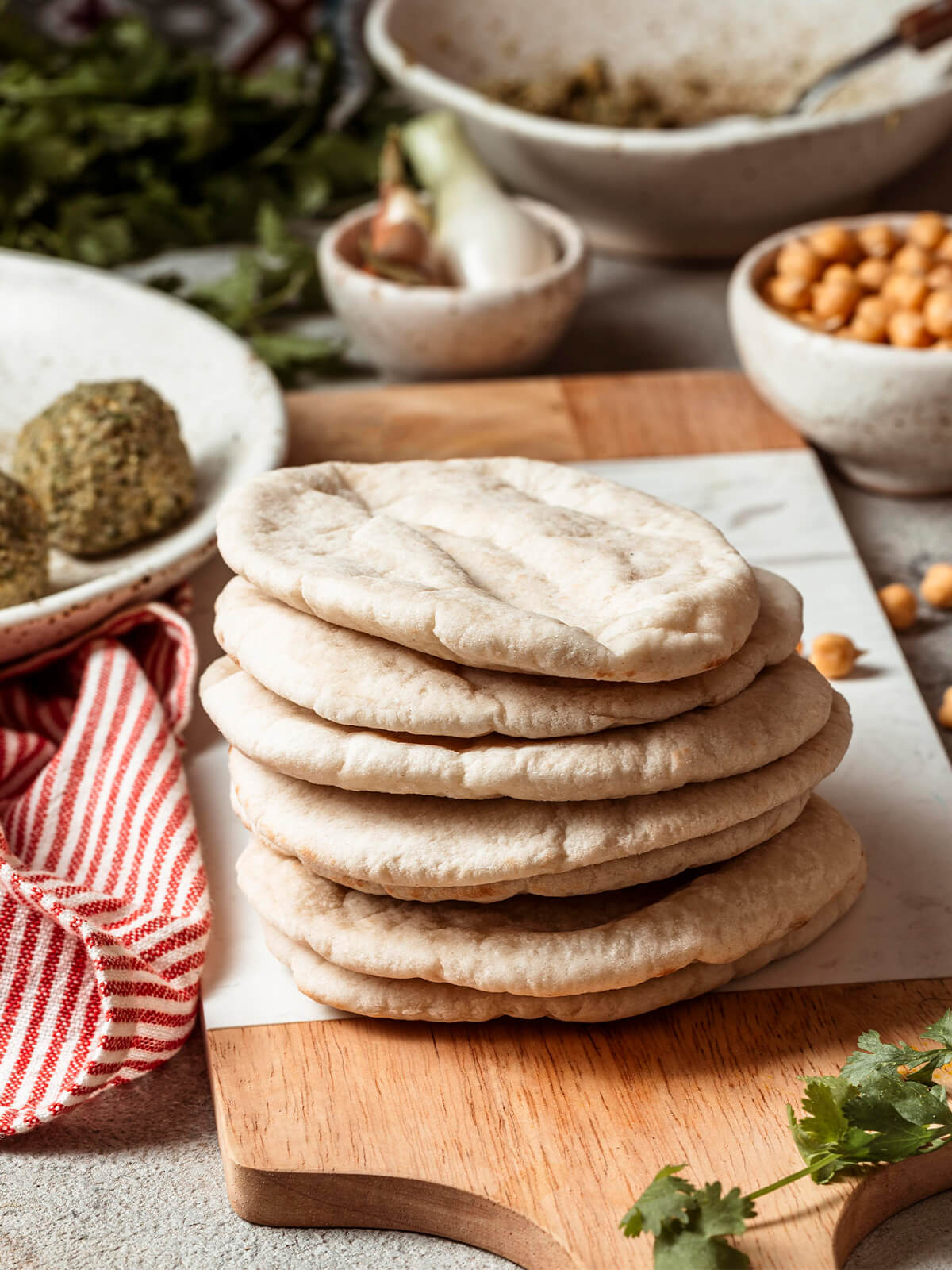 Pita-Brot Stapel