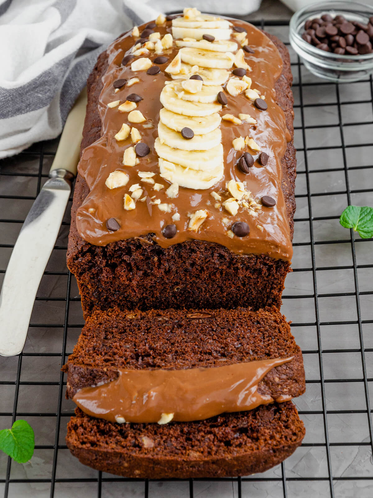 Schoko-Bananenbrot gebacken