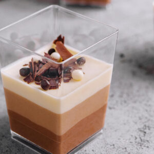 Dreierlei Schokoladenmousse im Glas