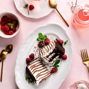Schoko-Pancake-Torte mit Drip