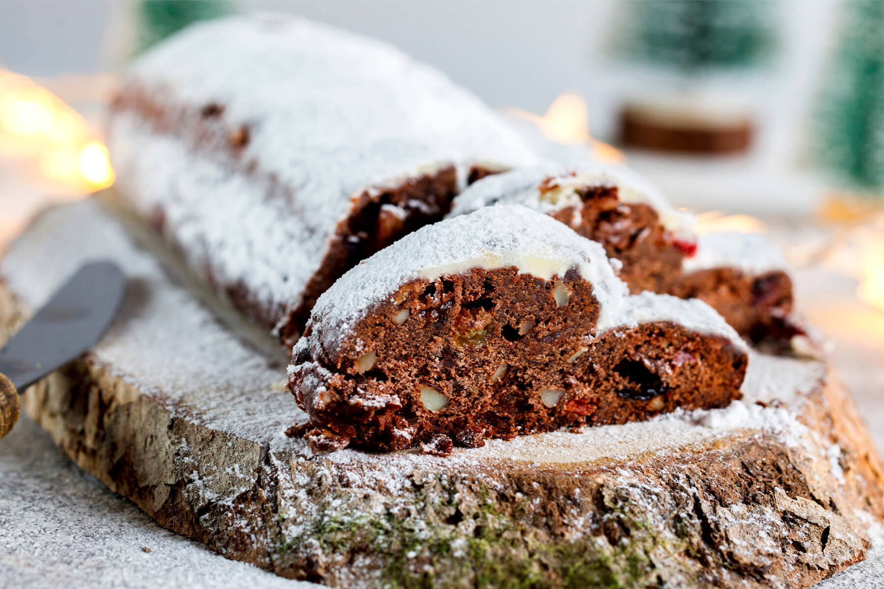 Schoko-Stollen aufgeschnitten