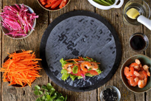 Spring Roll Detailansicht mit Garnelen-Füllung