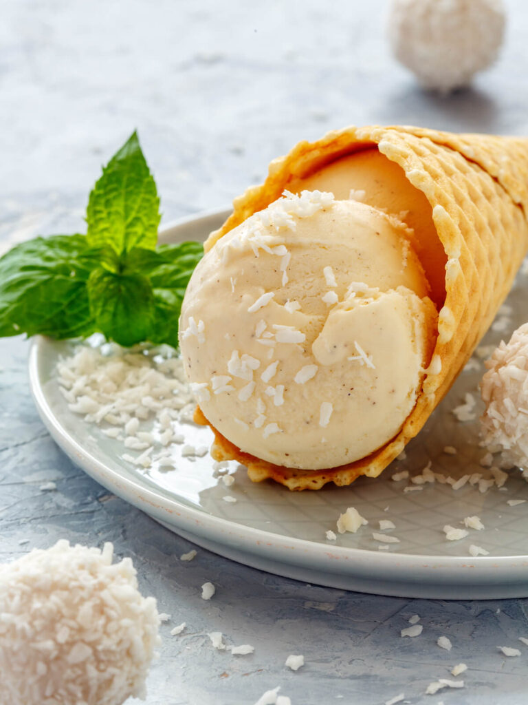 Veganes Kokos-Vanille-Eis