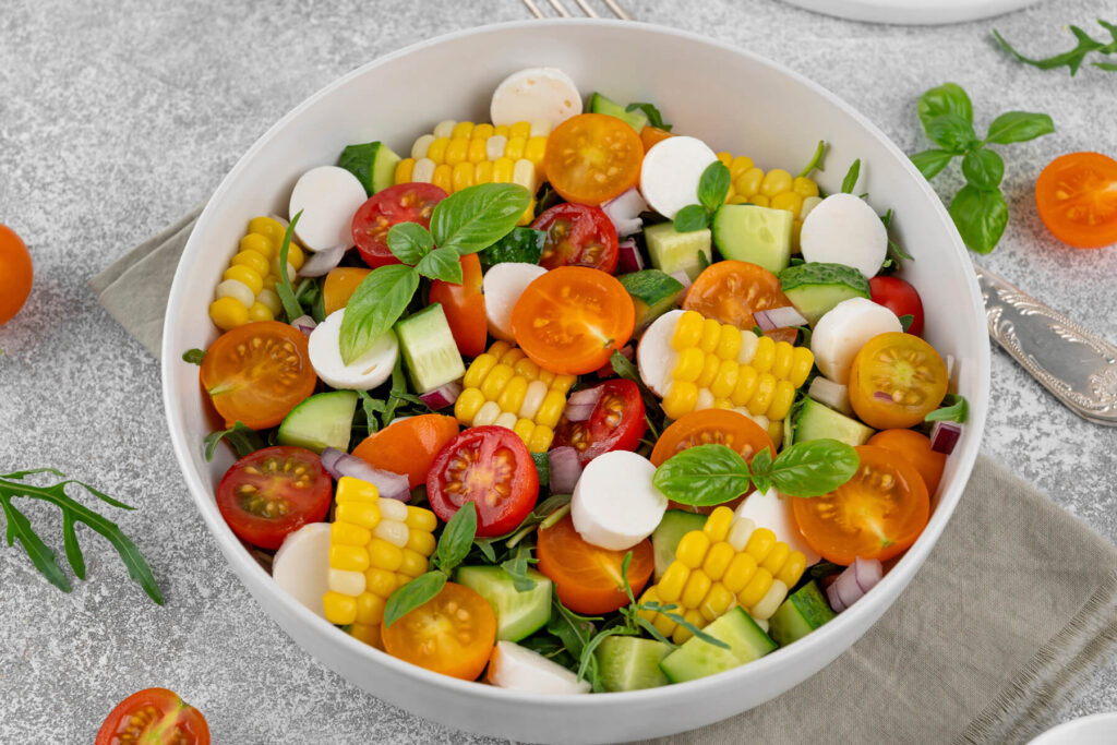 Mais-Salat mit Mozzarella