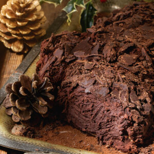 Bûche de Noël Weihnachts-Schokoladenrolle