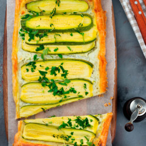 Zucchini-Ricotta-Tarte mit Blätterteig