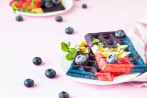 Bunte belgische Waffeln