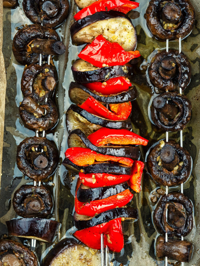 Bunte Gemüsespieße vom Grill